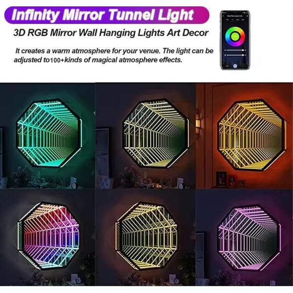 Home Bar LED Neon Sign Mirror Background Wall Decorative Infinity LED Mirror Light