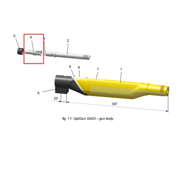 1008642 PTFE material GA03 Automatic Gun Powder hose holder