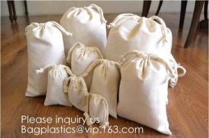 China Cotton Drawstring Bags, Cotton Muslin Bags, Cotton Pouch, Reusable Bags, Jewelry Pouch, gift Sachet Bags wholesale
