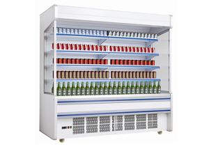 China Fan Cooling Multideck Open Front Chiller For Shop Plug In Type With R404 Refrigerant wholesale