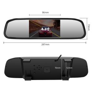 China 4.3 TFT LCD Rear Mirror Backup Camera With Mirror Monitor Temp Compass Display​ on sale