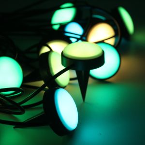 Tuya APP RGBIC Outdoor Lawn Lights Strings Plug 15 Bulbs Wifi