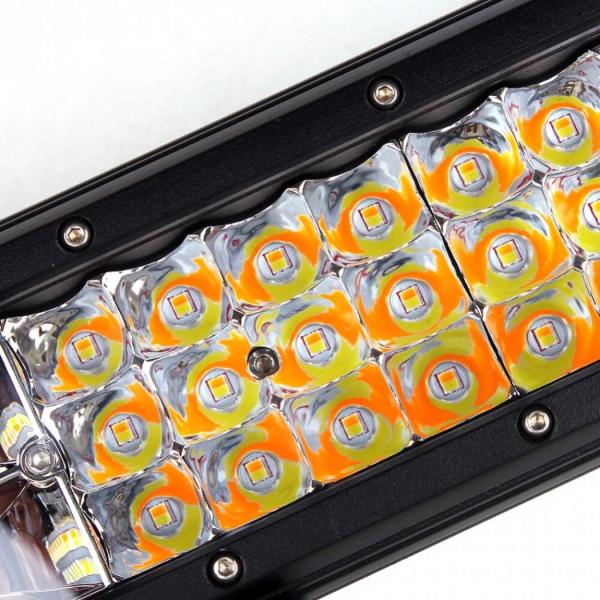 Amber 3 Row Off Road Led Light Bar Strobe Dual Color 20'' 288W With 5 Lighting Models