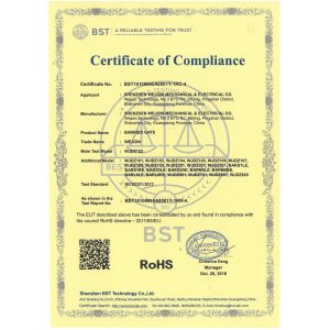 Shenzhen Wejoin Mechanical & Electrical Co. Certifications