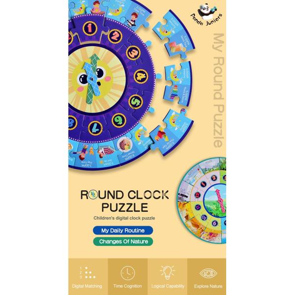 Round Shape Digital Clock Puzzle