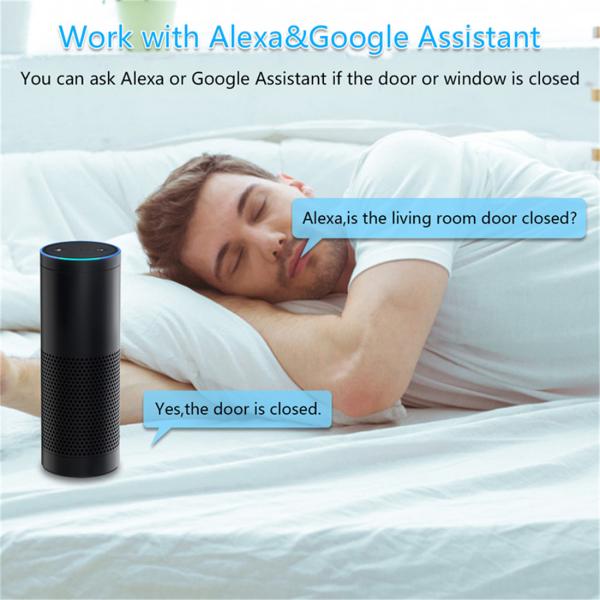 Smart Wi-Fi Door Sensor Door Open / Closed Detectors Magnetic Switch Window Sensor Home Security Alert(ZX-D21)