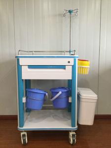 China ABS Hospital Medical Cart Multifunction Medical Cart With Two Waste Bin And IV Pole wholesale