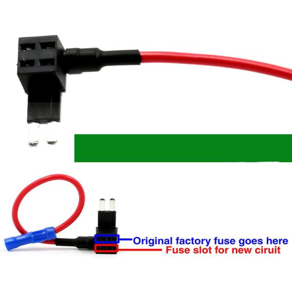 Micro 2 Mini Piggy Back Fuse Holder / 12V Blade Fuse Holder with Wire Harness