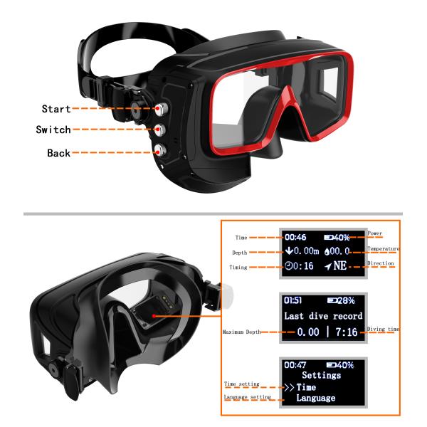Smart Myopia Scuba Diving Mask With High Resolution Integrated Computer