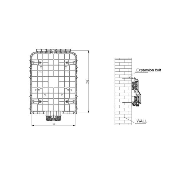 8 cores or 16 cores ABS gray 2 in 4 out optical terminal box for IP55 protection