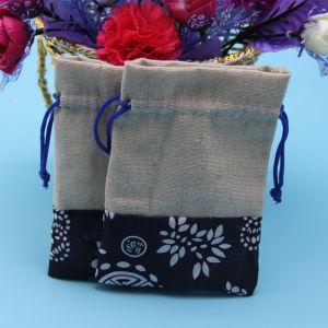 China Customized Printing Natural Color Jute Drawstring Bag wholesale