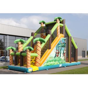 China Mega Run Kids Inflatable Obstacle Course Games With Climbing Wall wholesale