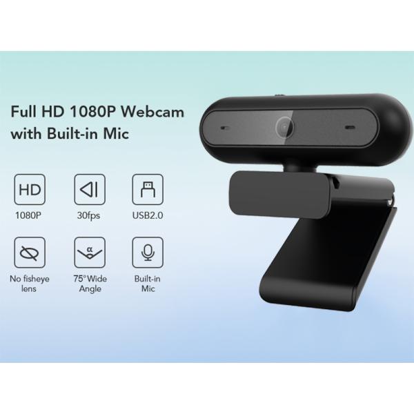 1944P USB2.0 Privacy Cover Webcam 75 Degrees With Microphone