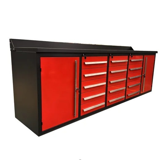 Multi Drawers Optional Heavy Duty Customized Stainless Steel Workbench with KEY