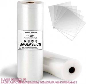China Commercial Grade Embossed Vacuum Sealer Bag Roll For Food Packaging 28cm X 6m Vacuum Sealer Roll Bag wholesale