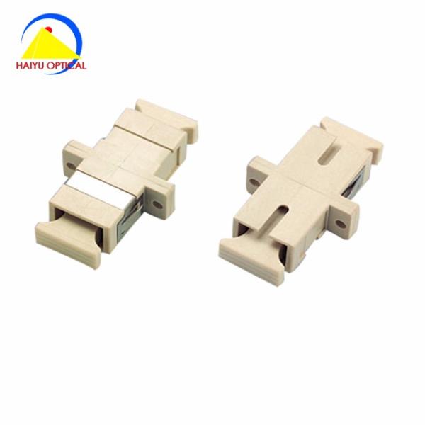 Beige Flange Sc-Sc Upc Fiber Optic Adapter For FTTX