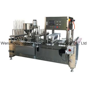 China PLC Controlled Rotary Yogurt Cup Filling Sealing Machine 4000pcs/h Capacity 0-85℃ Temp wholesale