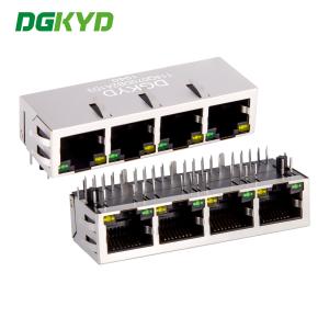 China RJ45 quad port RJ45 network port integrated gigabit transformer network connector With Transformer For Ethernet Switc DGKYD114Q070DB2A1D3 wholesale