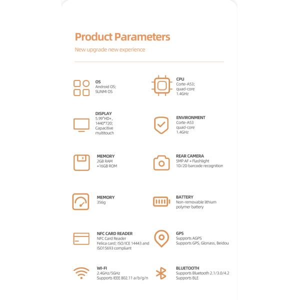 SUNMI V2 Pro NFC 4G Portable Mobile Android Pos Machine Point of Sale System With Invoice Bill Receipt Printer