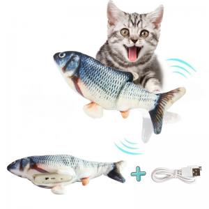 China Electric Floppy Fish Cat Toy Simulation Wiggle Fish Catnip Toys Plush Interactive Moving Dancing Fish Toys for Cats wholesale