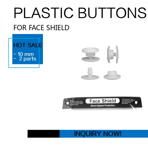Face Shield Mask White Plastic Snap Button 10mm 2 Parts Certification CE FDA