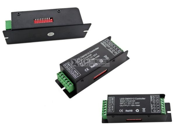 Quality 12V<216W Dmx512 Decoder And 24V<432W Led Driver RGB DMX512 LED Decoder for dmx led strip for sale
