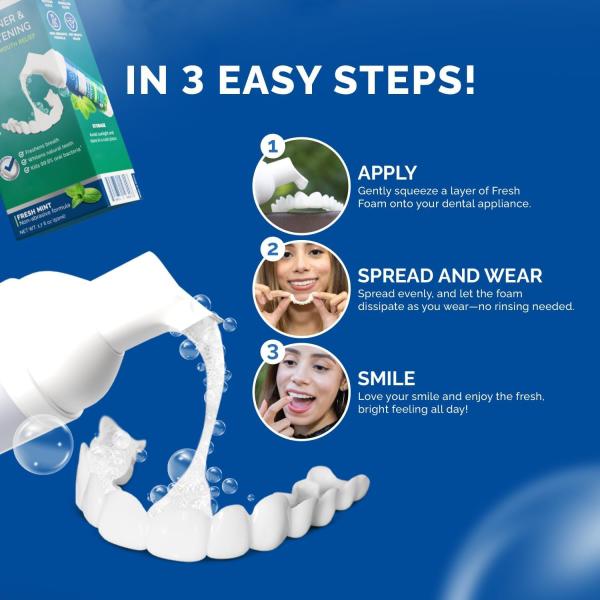 50ml Aligner Cleaner Whitening Foam for Mouth Guard Veneer Fights Bad Breath