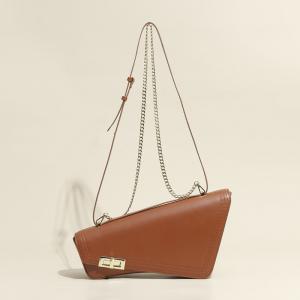 China Ladies Shoulder Bag Genuine Leather Chain Strap Saddle Bags For Women wholesale