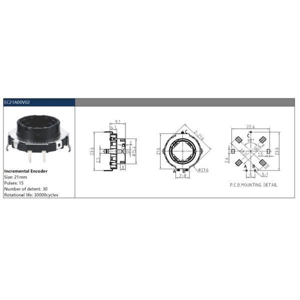 Rotary Encoder Knob with Optical Sensing and Analog Output