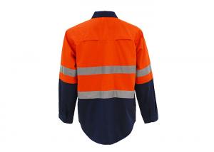 China Contrast Colors Hi Vis Waterproof Workwear , Comfortable Safety Work Shirts wholesale