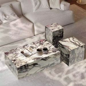 Buy cheap Art Combination Coffee Table in Bvlgari Purple Marble | Elegant Centerpiece from wholesalers