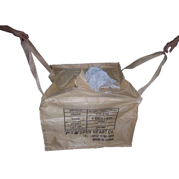 White PP Box Bags for Ore / Durable Woven Polypropylene FIBC Big Jumbo Bag