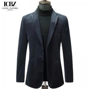 China Men's End Corduroy Single Suit Blazer Jacket with Striped Velvet and Horn Button wholesale