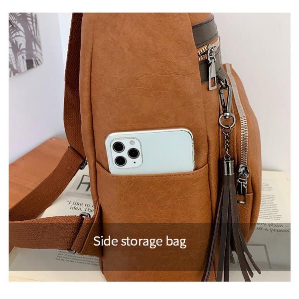 Waterproof Computer Laptop 2way Backpack for Girls Bange Bag Custom PU Leather