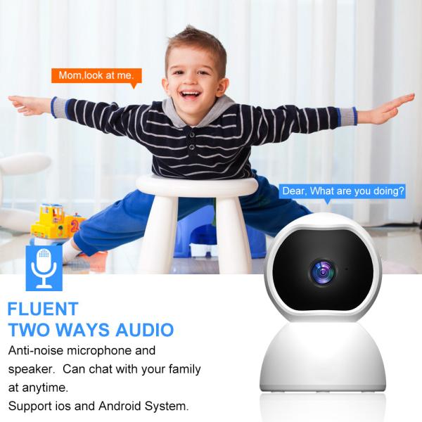 Indoor auto tracking WIFI PT 1080P 2MP WIFI camera wireless onvif 128G TF card slot home security wifi camera