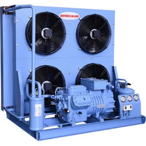 China Blue Semi Hermetic Condensing Unit High Efficiency Loudness And Stability wholesale
