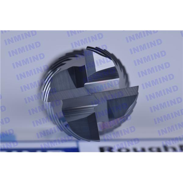 2.4 mm Pitch AlTiN Coating Rough Cut End Mill , 4 Flute Solid Carbide Drill Bits