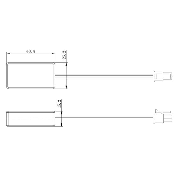 S1015D Black Ultra Thin Power Wireless Receiver Controller, 12/24VDC, 60W, Surface Mounted, 48.4*26.2*15.2mm