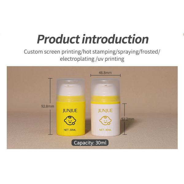 Customized Cute Cosmetics Container 30ml 50ml Airless Pump Lotion Refillable Face Cream Bottle PP for Skincare Essence