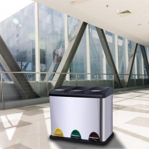 China 410 Stainless Steel 6.34 Gallon Two Compartment Trash Can wholesale