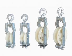 China Skyward And Hooked Conductor Wire Rope Pulley Stringing Sitting And Hanging Type Dual-Use Stringing Block wholesale