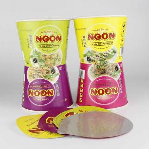 China Custom Eco- Friendly food grade paper Instant Noodle Cup Noodles Packaging With Alumium Seal Lid on sale