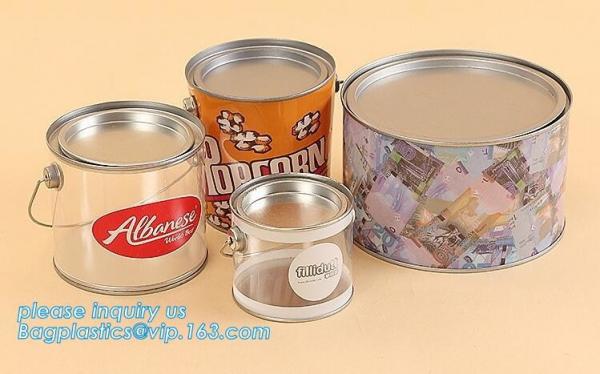 aluminum tin aluminum container jar with clear window top aluminum cans with screw lid for cosmetic/food bagplastics pac