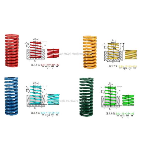 HEZHI ISO10243 Square Wire Die Spring Large Compression Springs For Vibrating Screen