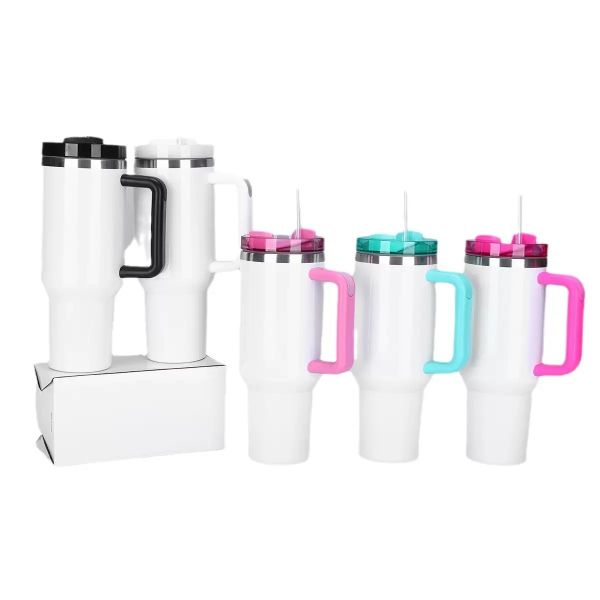 Stainless Steel Blank 40oz Sublimation Tumbler With Handle Custom Tumblers With Logo