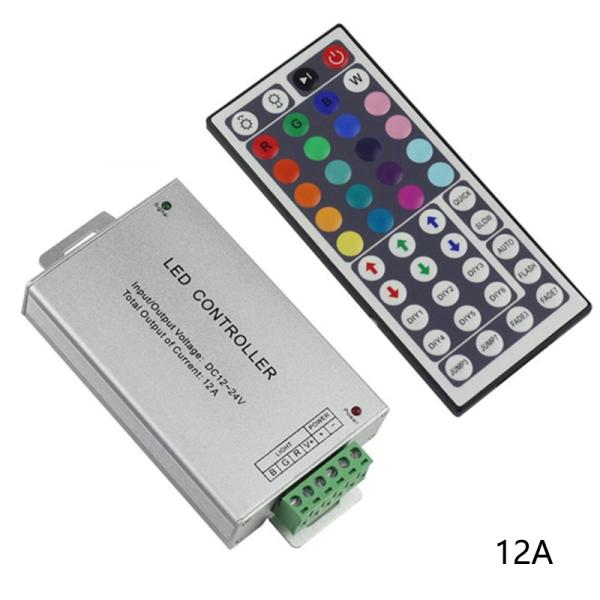 Aluminum Case 44 Key RGB LED Controller 12A 24A For RGB Strip Light