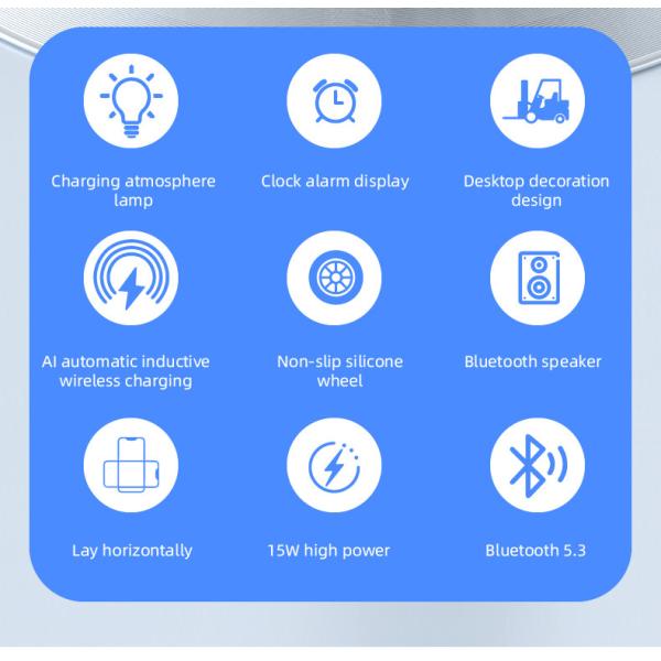 Working Frequency 100-205KHZ Multifunction Wireless Charger with Phone Stand High Charging Efficiency