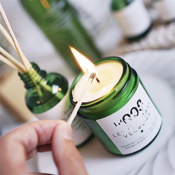 FDA Gift Aluminum Cover Dia 5cm 7.2cm Glass Candle Cup