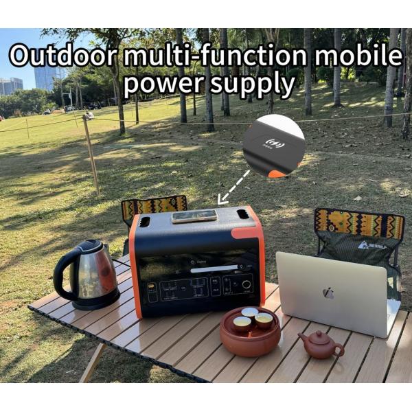 15W Wireless Charging LED Lighting Portable Mobile Power Station for Car and Solar System