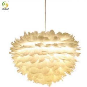 China Romantic Feather Creative E27 Modern Nordic Pendant Light For Children Room Decoration wholesale